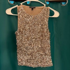 Rose gold sequin top